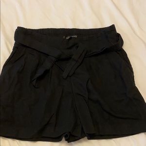 Black Linen Shorts
